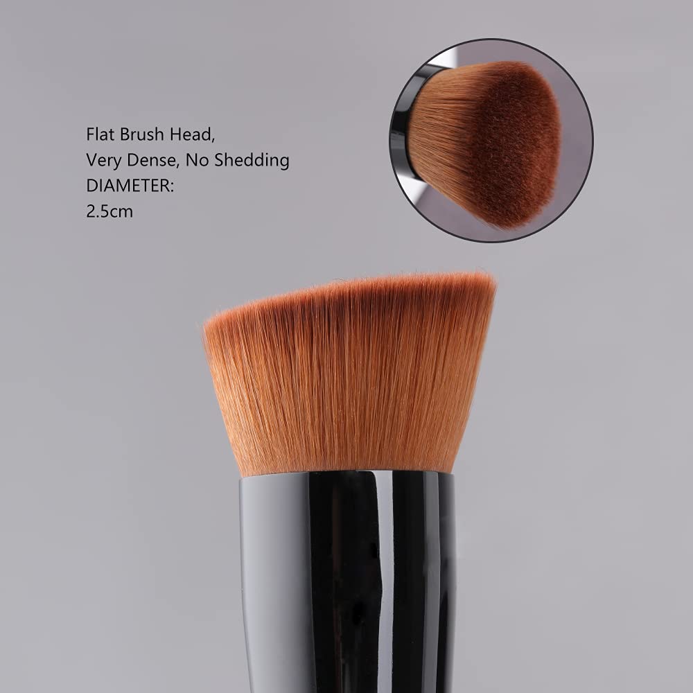 Travel Size Flat Top Kabuki Foundation Brush for Liquid, Cream, Powder Makeup Application - Image 5