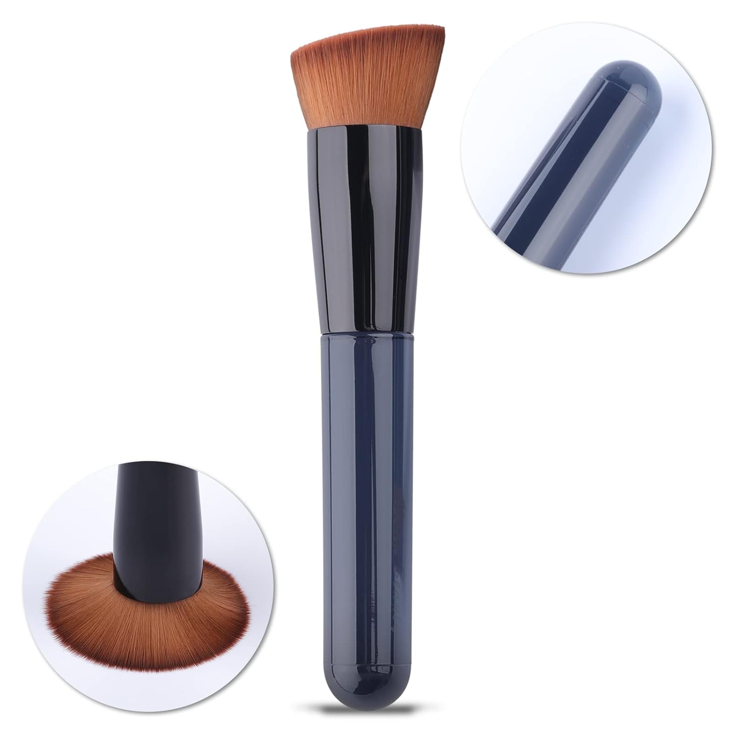 Travel Size Flat Top Kabuki Foundation Brush for Liquid, Cream, Powder Makeup Application - Image 2
