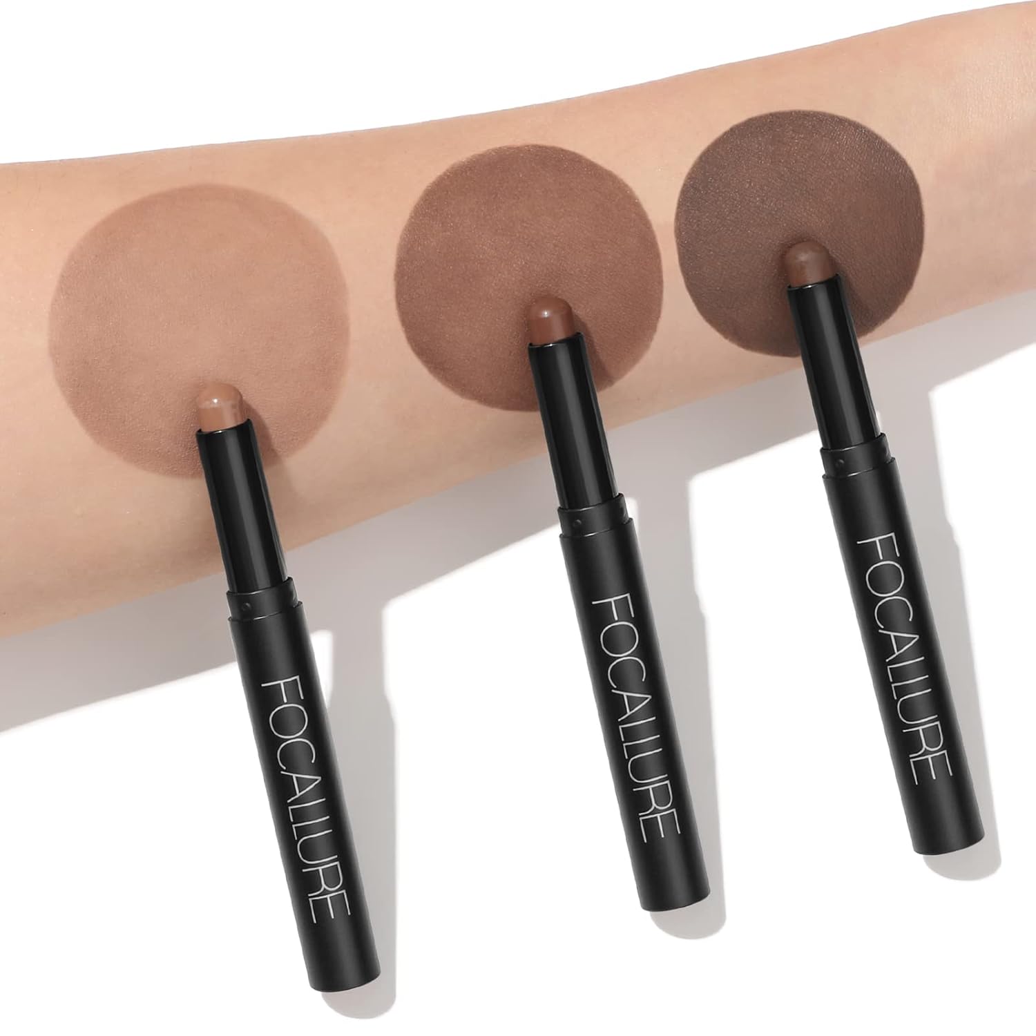 FOCALLURE 3-Piece Cream Eyeshadow Stick Set Waterproof Shimmer Highlighter Makeup Kit - Image 7
