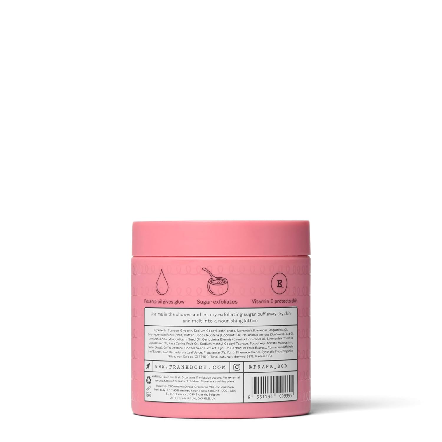 Frank Body Rosehip Body Scrub Cleanser 8.82 oz Vegan Cruelty Free Exfoliator with Rosehip Oil - Image 2
