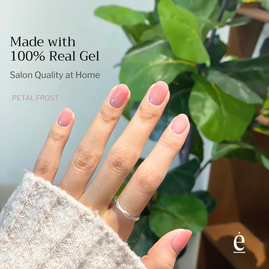 Petal Frost 100% Real Gel Nail Wraps - Instant Salon Look, 14 Day Wear - Image 2