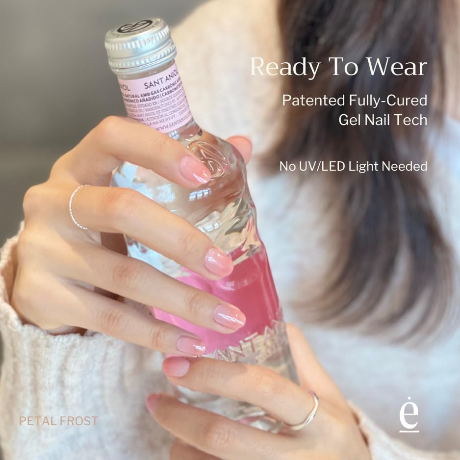 Petal Frost 100% Real Gel Nail Wraps - Instant Salon Look, 14 Day Wear - Image 3