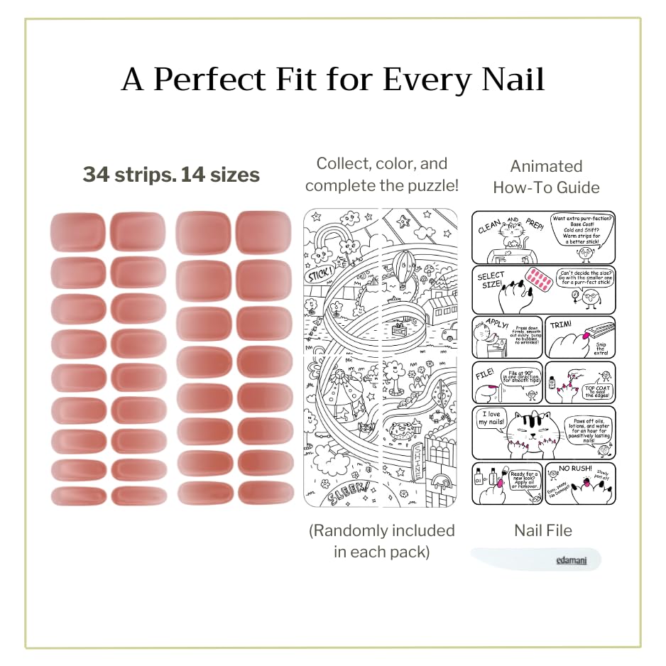 Petal Frost 100% Real Gel Nail Wraps - Instant Salon Look, 14 Day Wear - Image 7