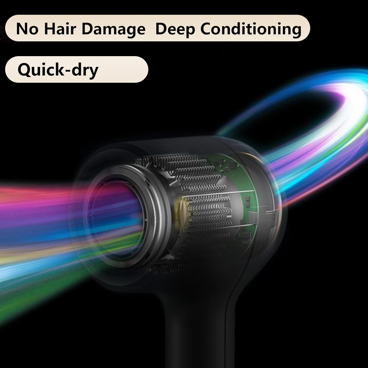 G1 Ionic Hair Dryer with Brushless DC Motor, Fast-Drying, Low Noise, 2 Nozzles, Travel Size - Image 4