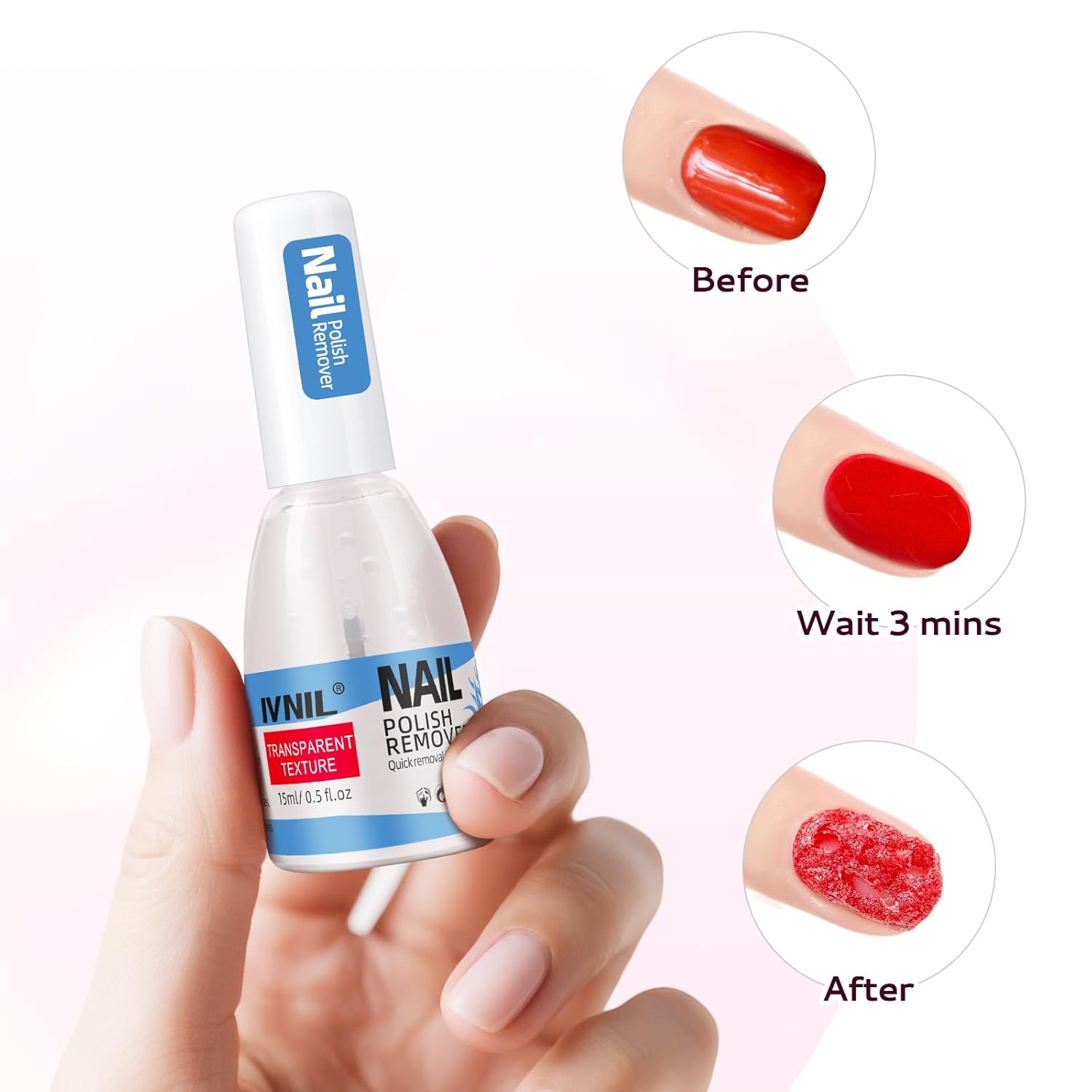 8oz Gel Nail Polish Remover for Natural Nails, Quick and Easy No Soak Formula - Image 2