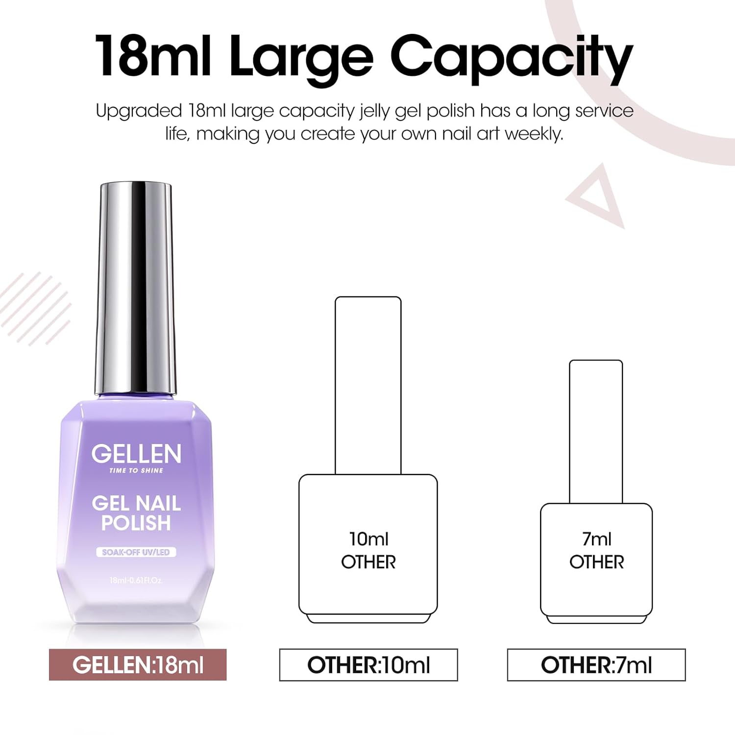 GELLEN 18ml Gray Purple Gel Nail Polish Soak Off UV LED for Home Nail Art - Image 5