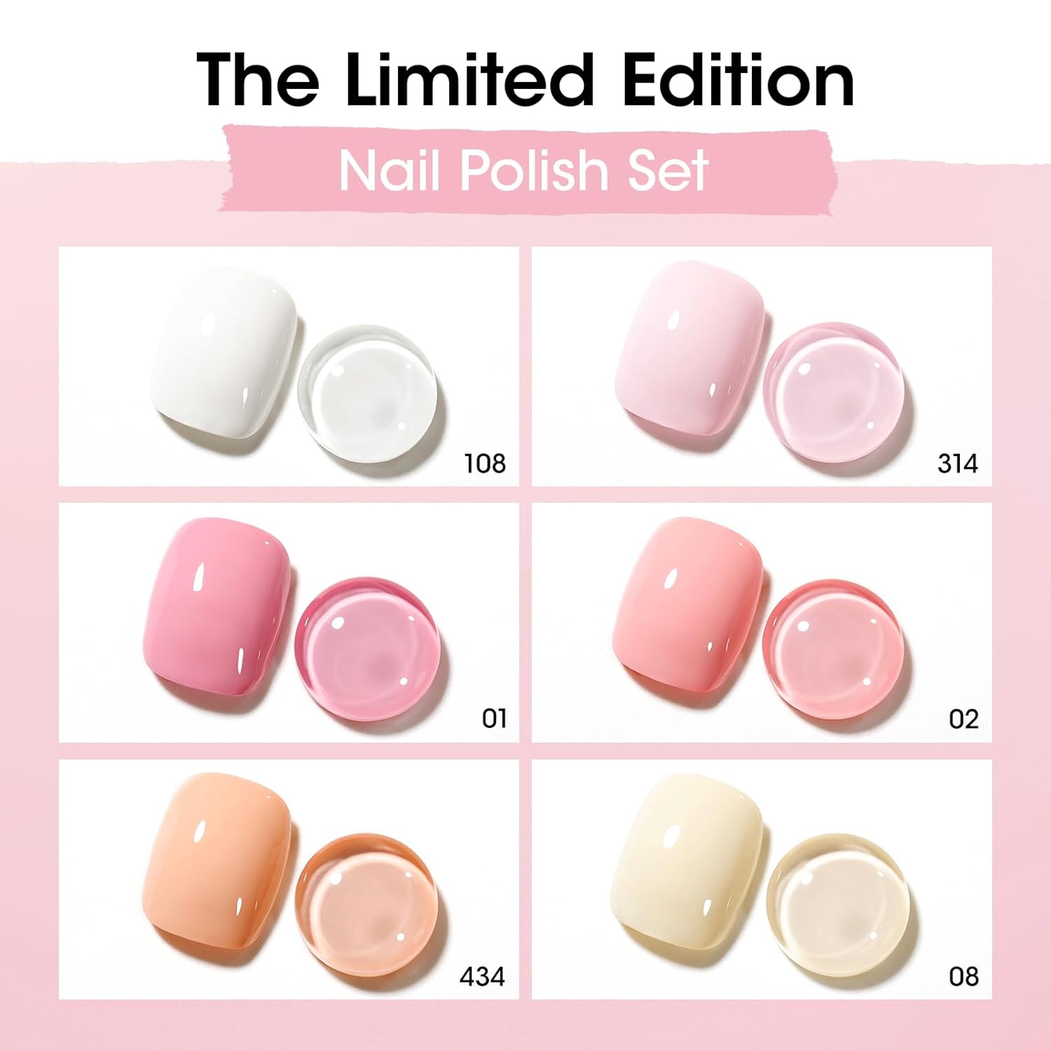 GELLEN 6-Piece Nude Nail Polish Set, Quick Dry, Non-Toxic Regular Formula - Image 2