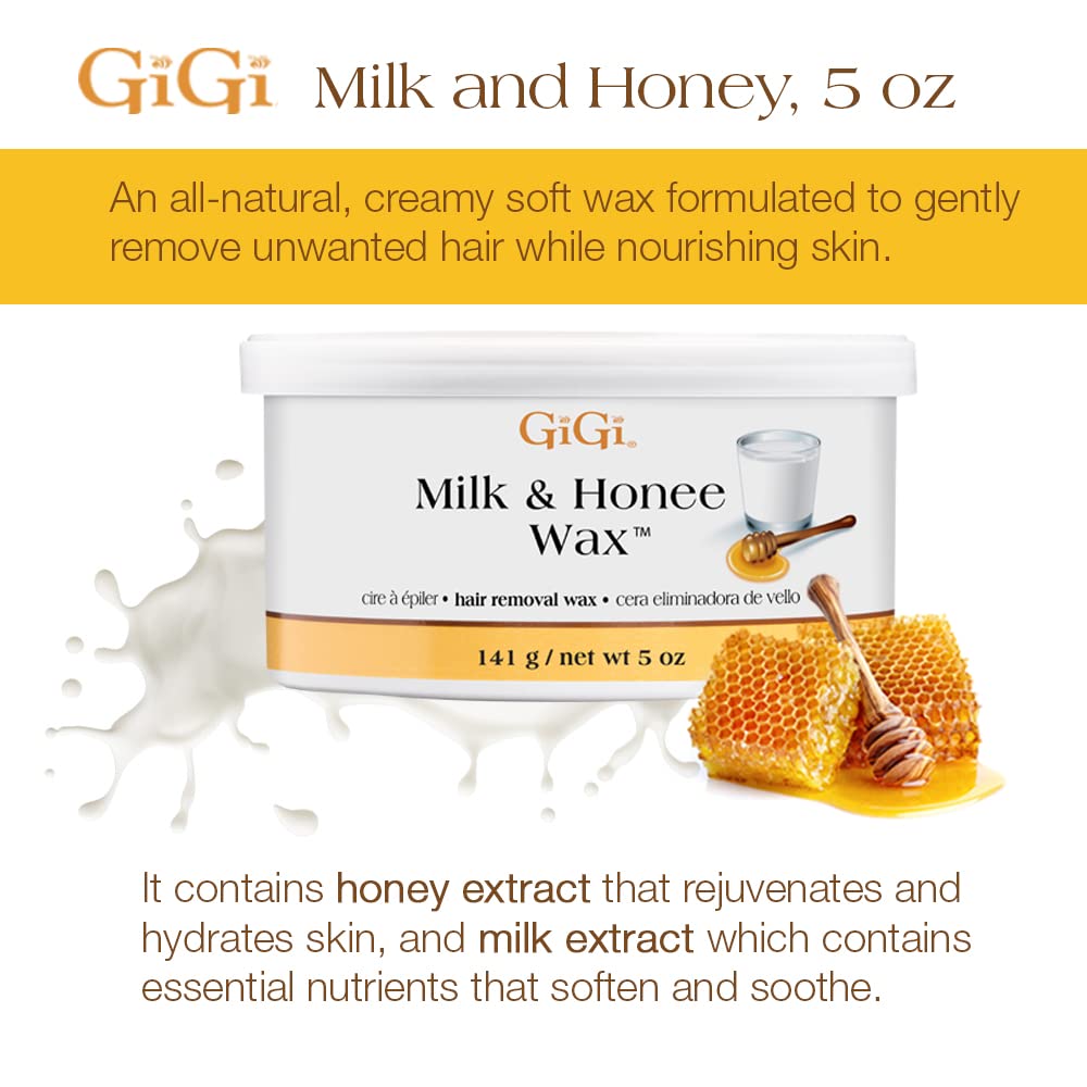 GiGi Mini Milk & Honey Hair Removal Wax 5 oz for Smooth Skin - Image 2