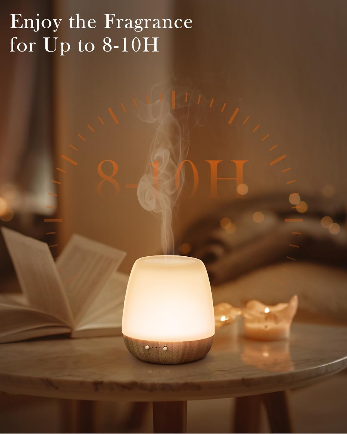 Glass Essential Oil Diffuser 180ml Ultrasonic Aroma Diffuser with Auto-Off Timer and Night Light - Image 3