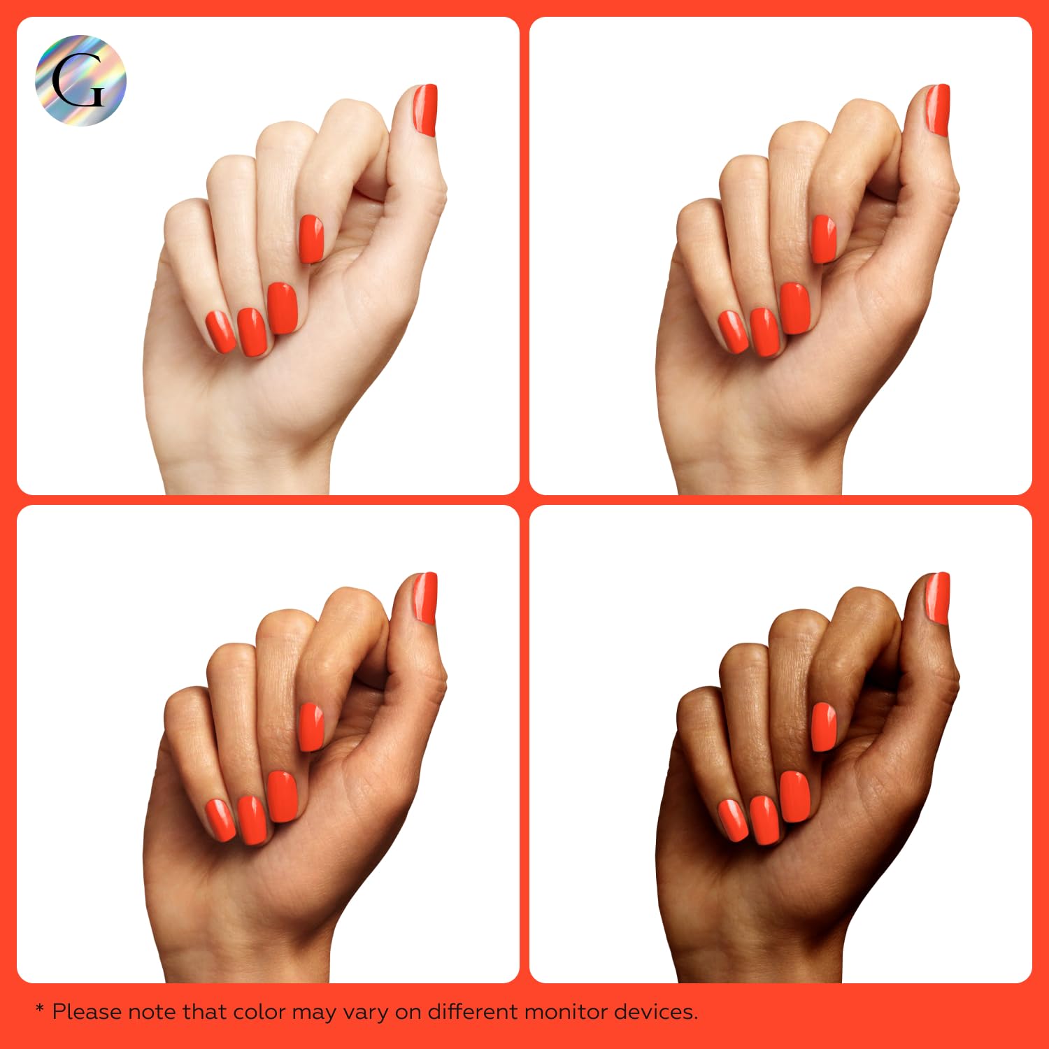 GLOSS Neon Coral 15ml HEMA-Free Gel Nail Polish for UV LED Curing - Image 3