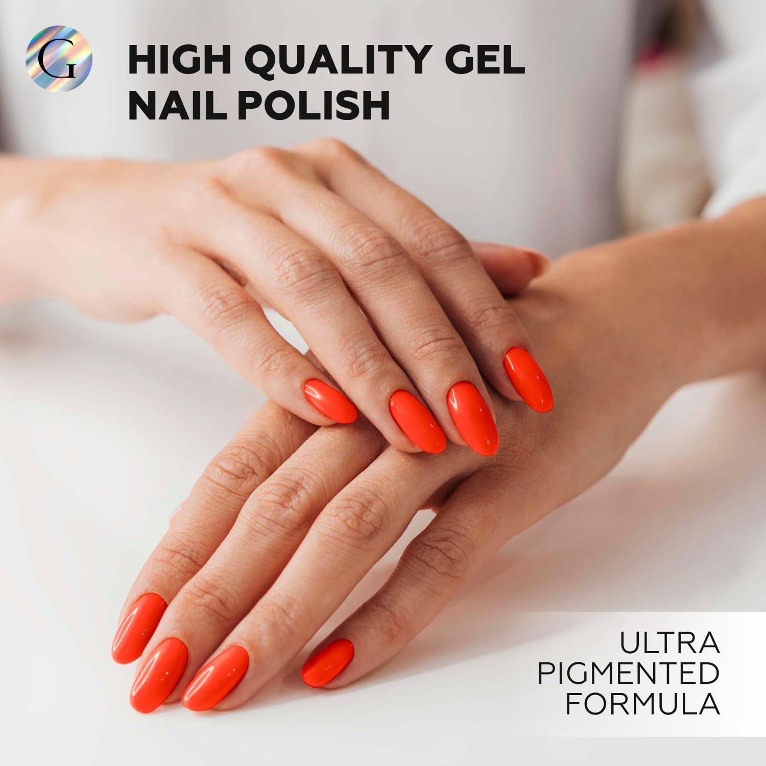 GLOSS Neon Coral 15ml HEMA-Free Gel Nail Polish for UV LED Curing - Image 2