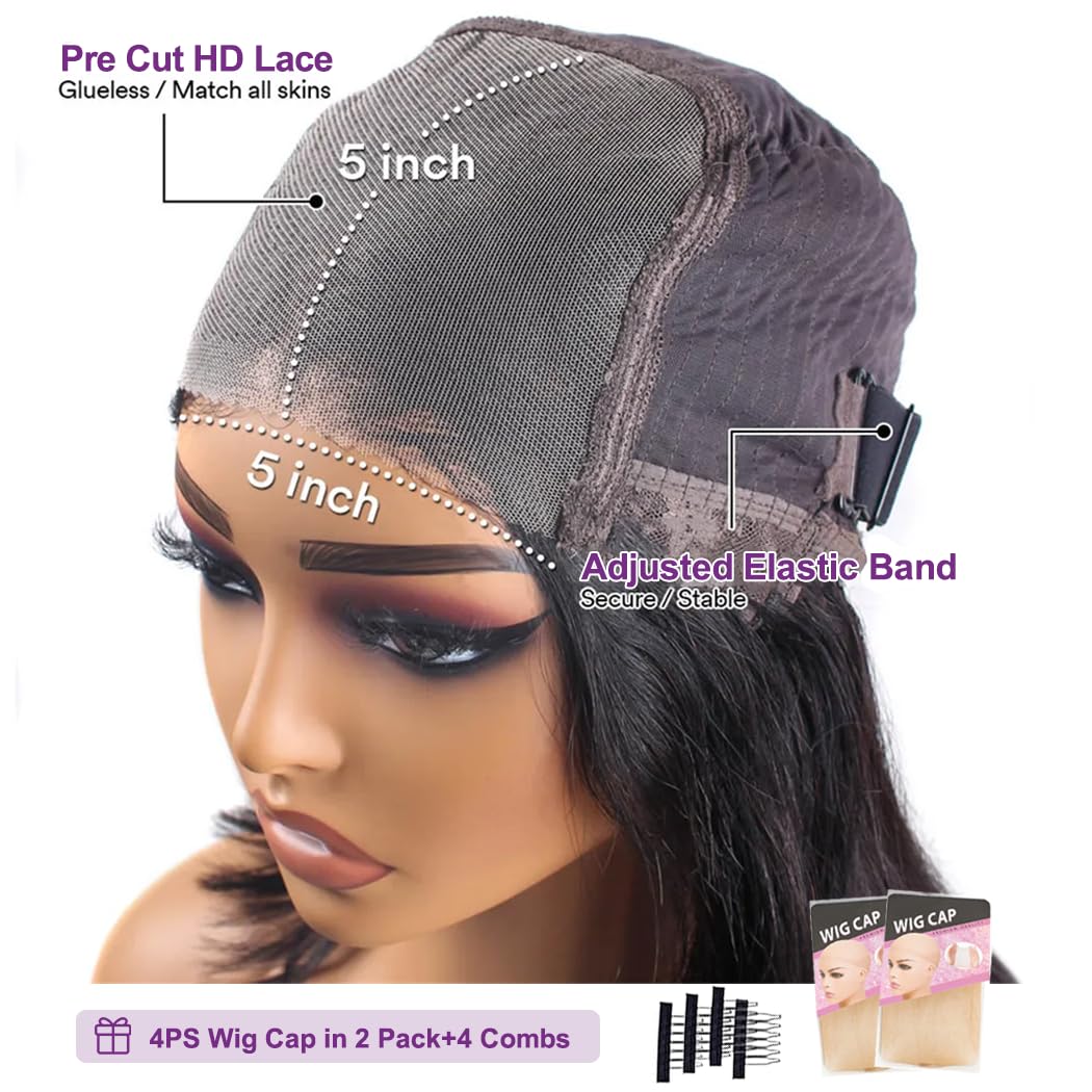 Glueless Body Wave 5x5 HD Lace Closure Wig for Women, 180% Density, Pre Plucked, 20 Inch - Image 6