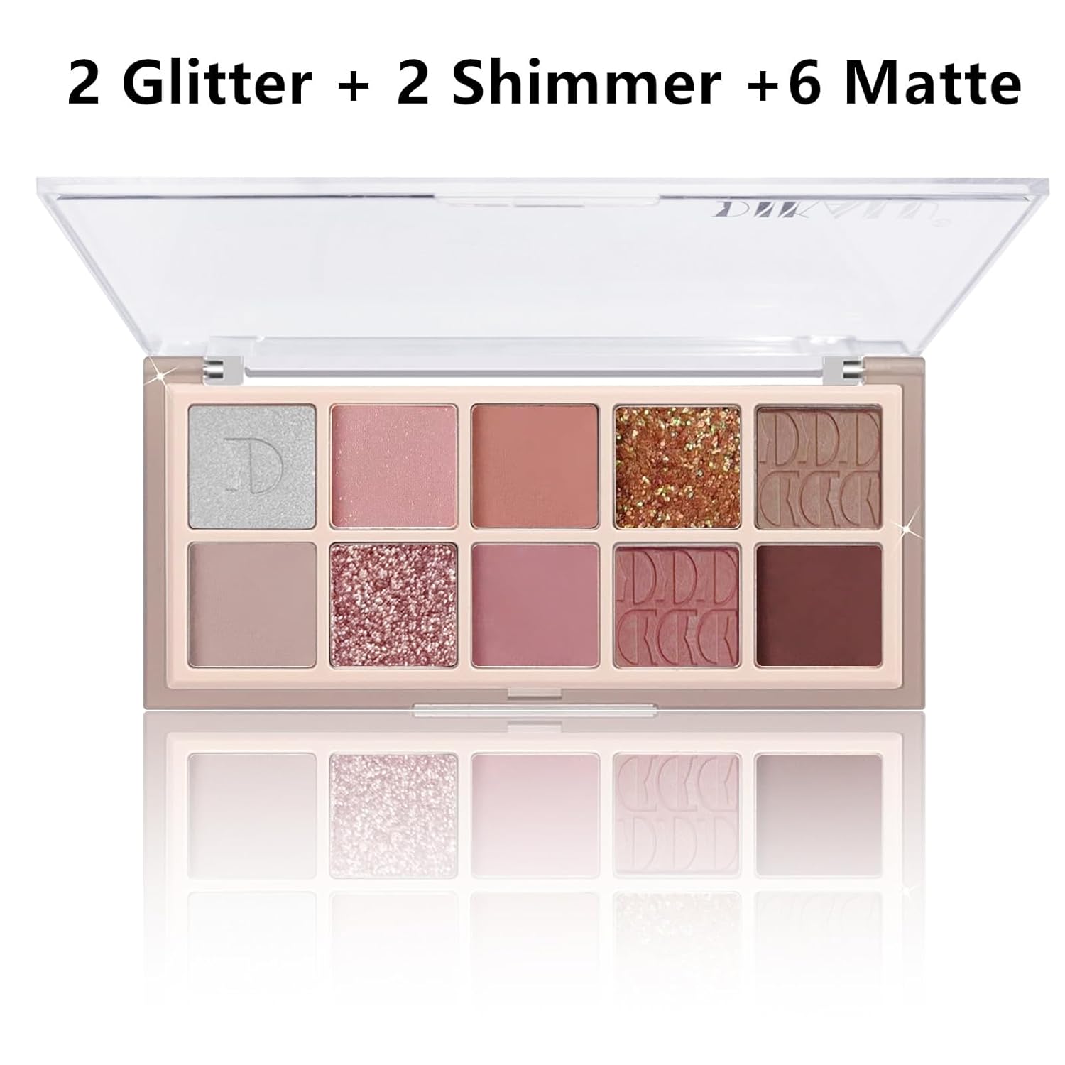 Go Ho 10 Color Eyeshadow Palette Waterproof Matte Shimmer Glitter 15 Warm Shades - Image 6