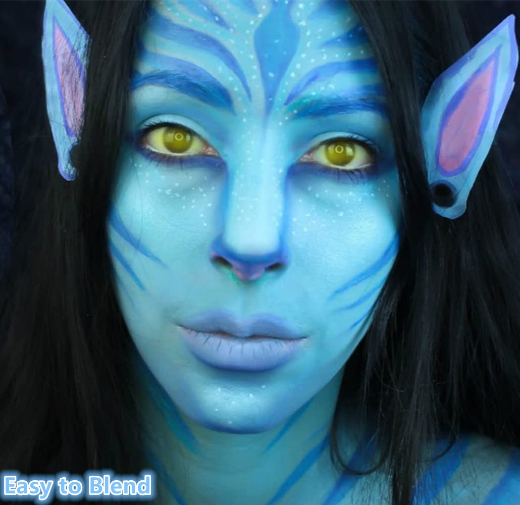 Go Ho Washable Light Blue Face and Body Paint, 2.37 oz Cream for Costumes Cosplay - Image 7