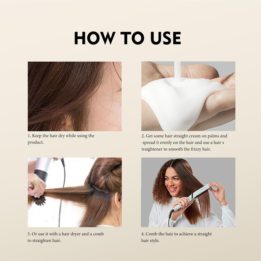 Gowwim Keratin Hair Straightener Cream 3.38oz Smooths Frizz and Curls - Image 5