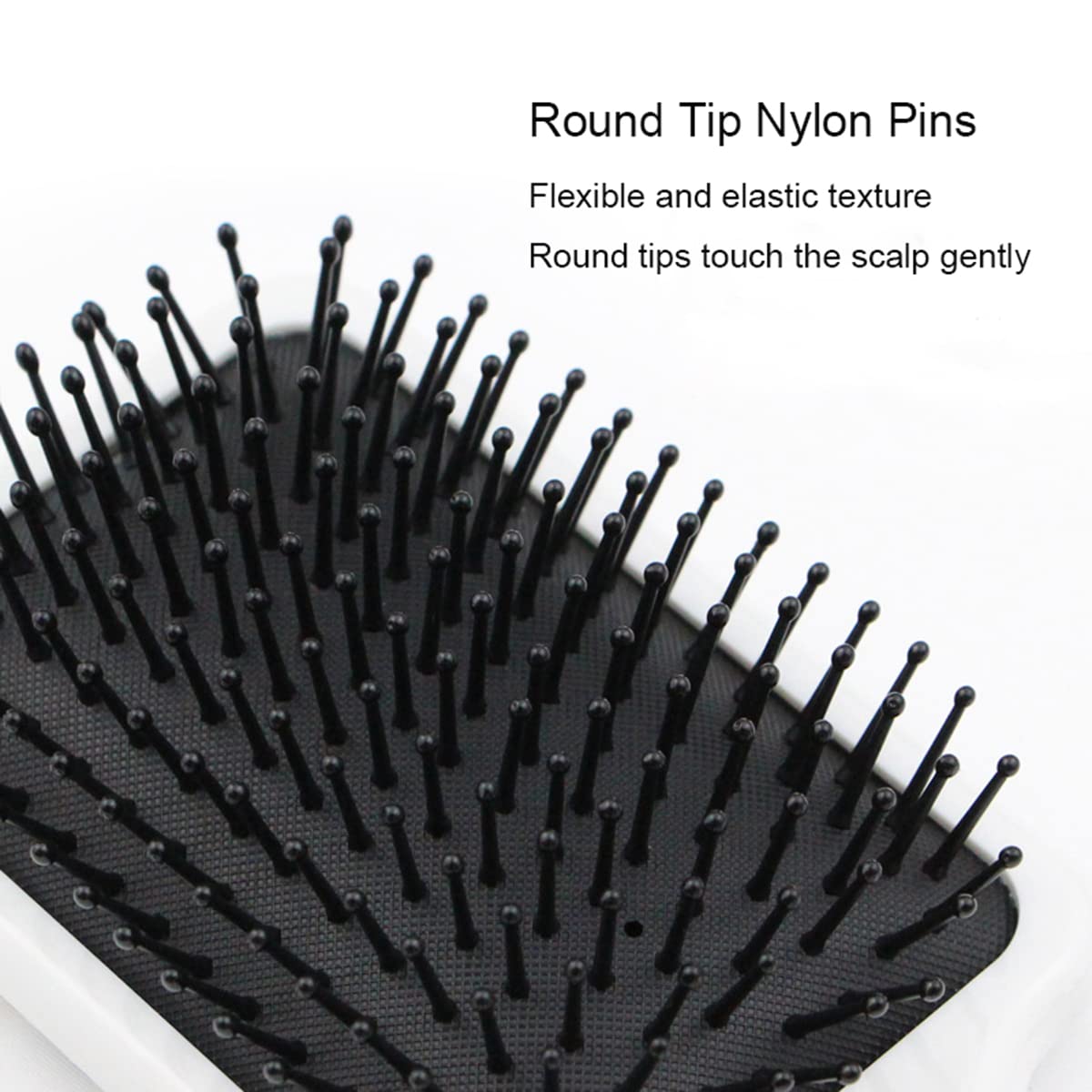 Hair Brush Set with Anti-Static Vent Brush, Detangling Brush, and Wide-Toothed Comb in Silver Diamond Color - Image 3