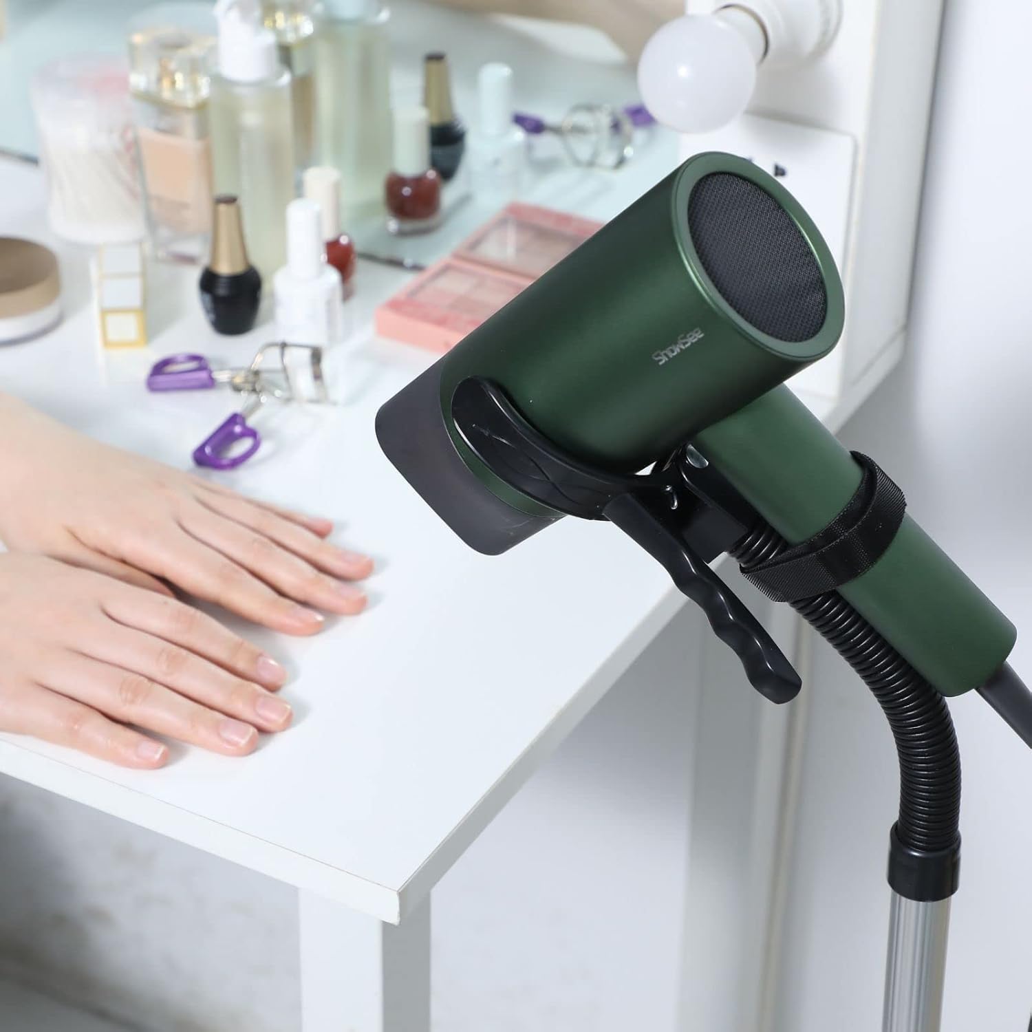 Adjustable 360 Rotation Hair Dryer Holder Stand with Heavy Base for Countertops - Image 3