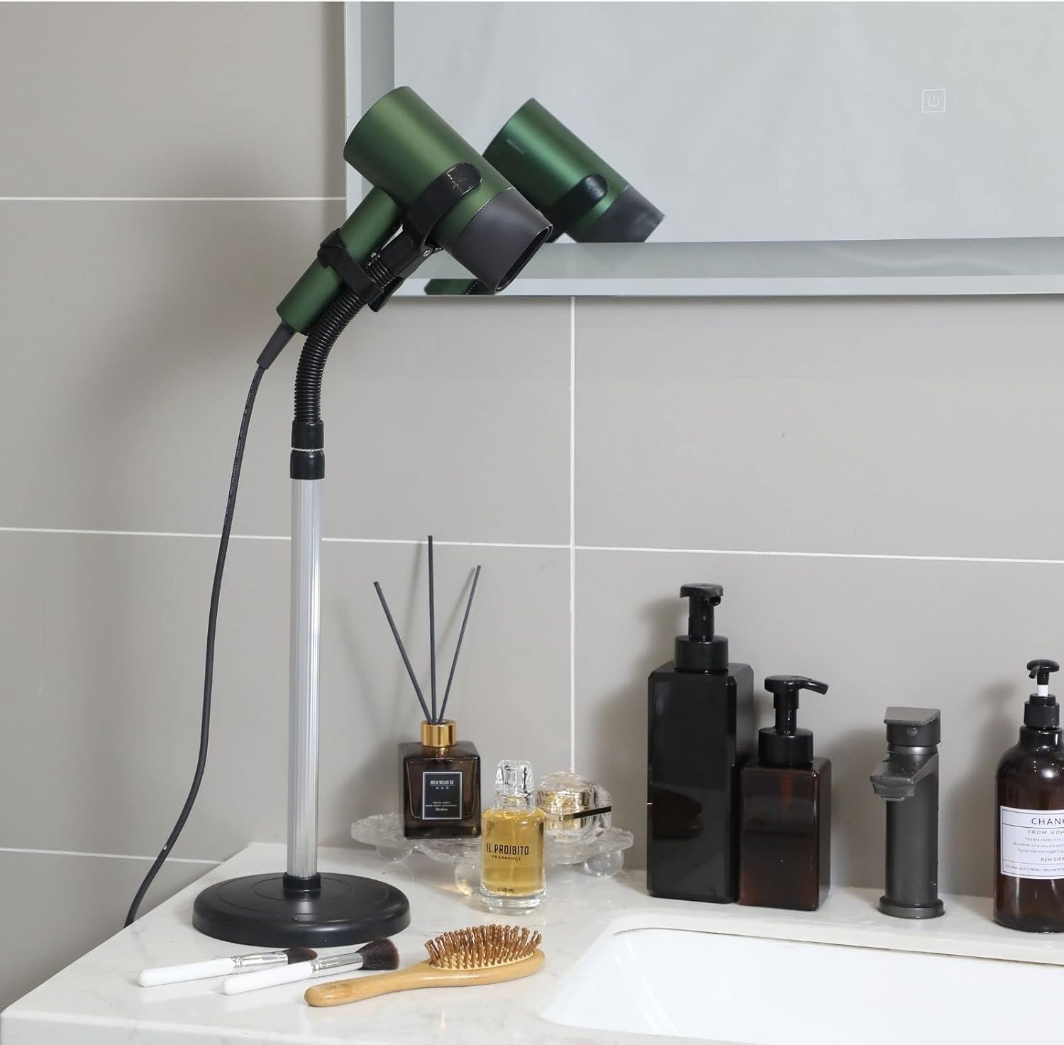 Adjustable 360 Rotation Hair Dryer Holder Stand with Heavy Base for Countertops - Image 4