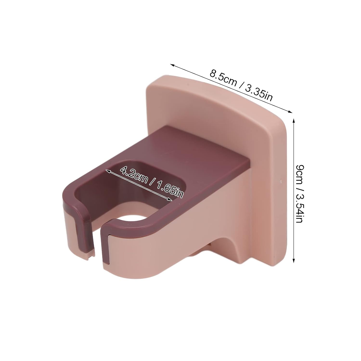 Pink Wall Mounted Hair Dryer Holder with Self Adhesive, Bathroom Organizer for Home and Salon - Image 3
