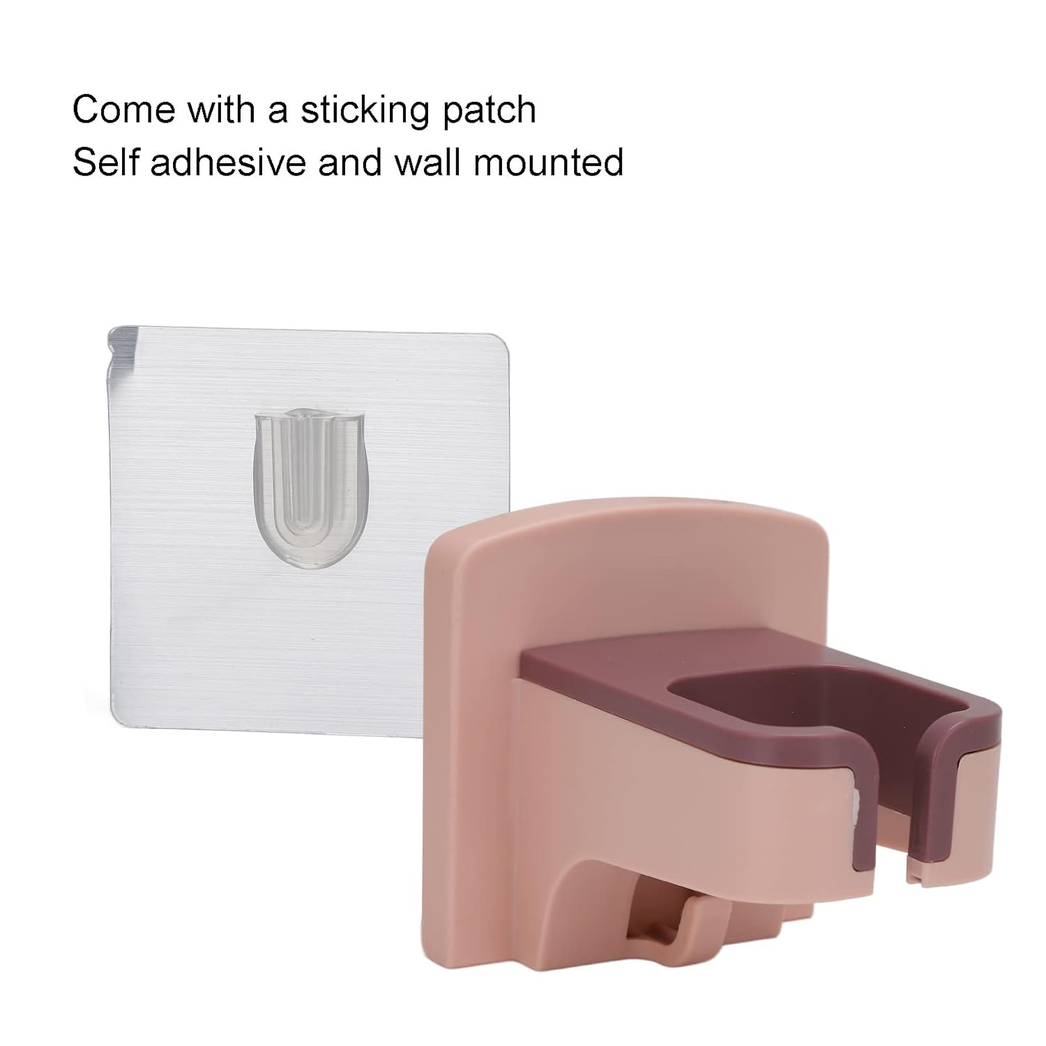 Pink Wall Mounted Hair Dryer Holder with Self Adhesive, Bathroom Organizer for Home and Salon - Image 6