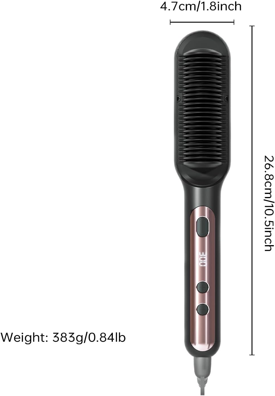 9 Temperature Setting Ceramic Hair Straightener Brush with Anti-Scald Design - Image 7