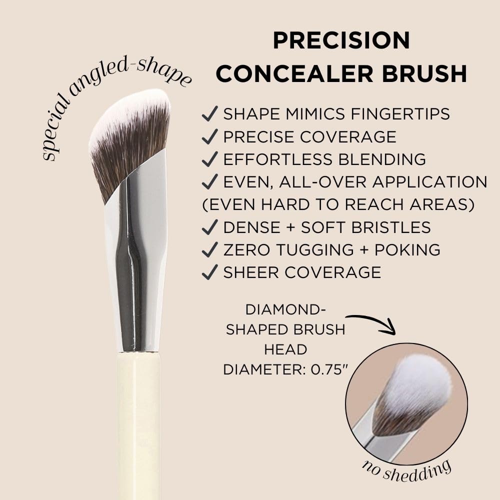 HALEYS Vegan Concealer Brush Sustainable Wood Handle Flawless Blending - Image 3