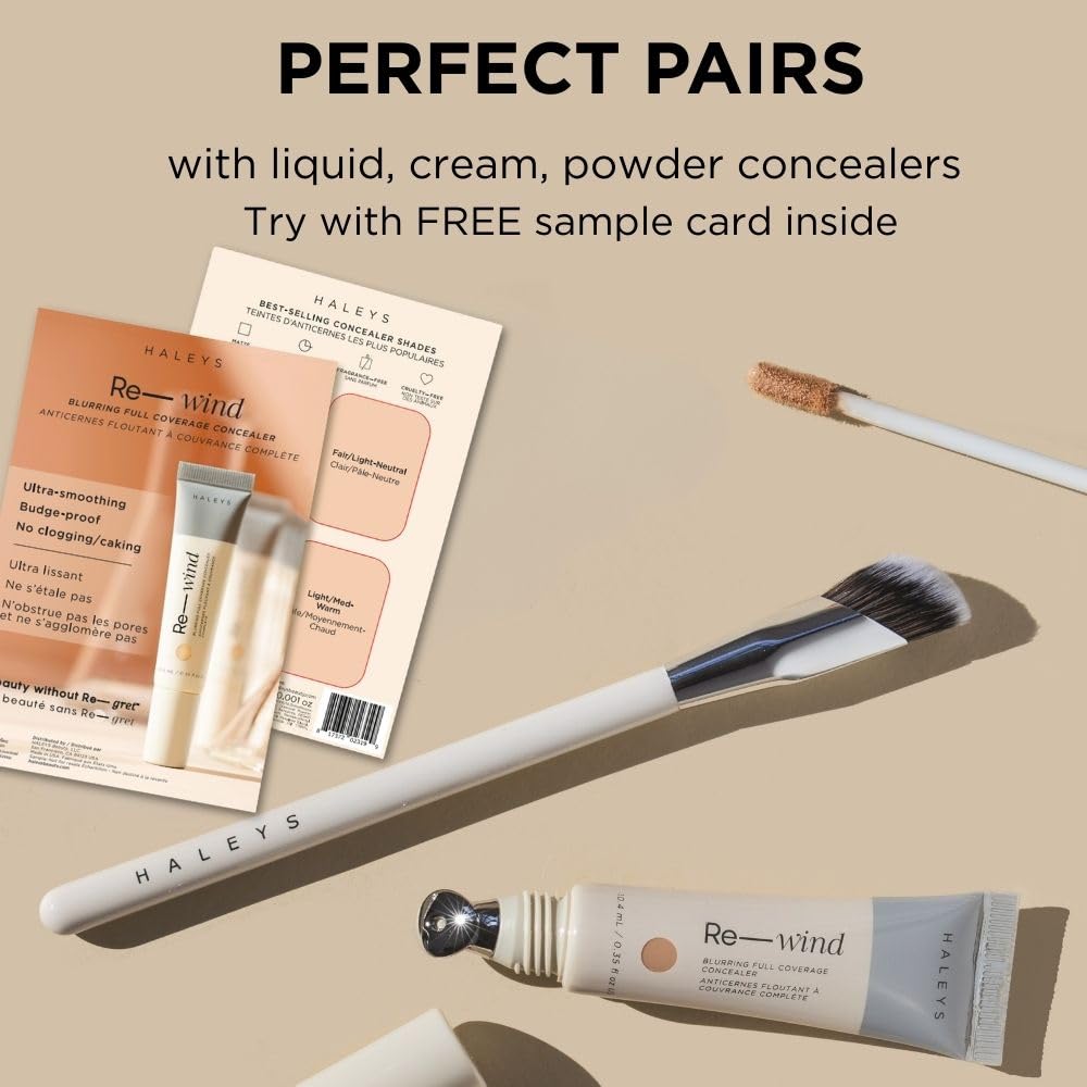 HALEYS Vegan Concealer Brush Sustainable Wood Handle Flawless Blending - Image 7