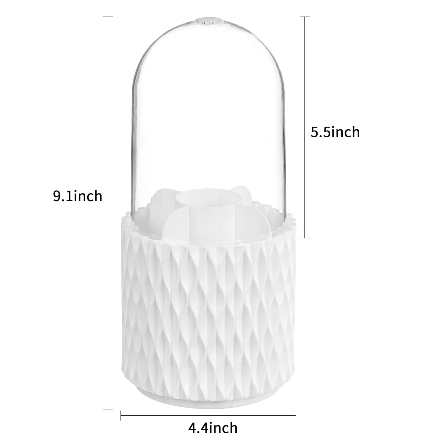 HBlife 360 Rotating Makeup Brush Holder with Lid, Dustproof Organizer for Vanity and Bathroom - Image 3