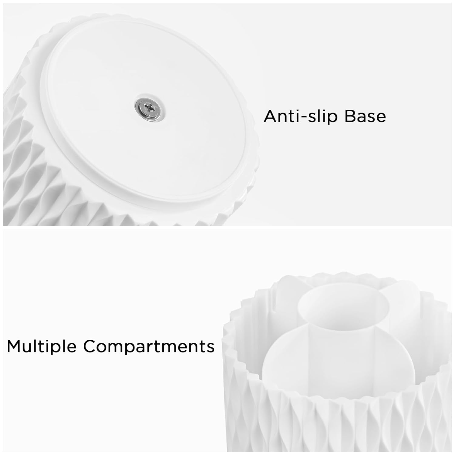 HBlife 360 Rotating Makeup Brush Holder with Lid, Dustproof Organizer for Vanity and Bathroom - Image 5