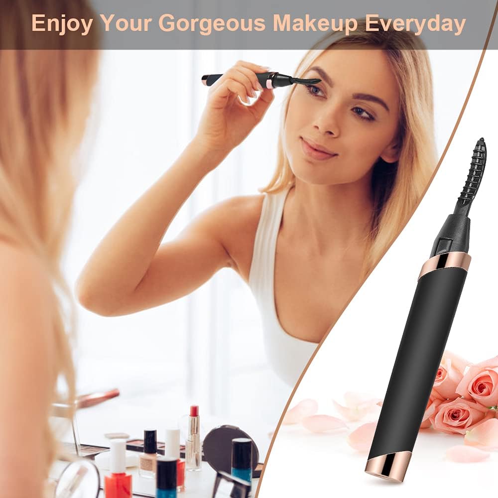 Rechargeable Heated Electric Eyelash Curler with Comb Black 2025 Model for 24-Hour Lasting Curls - Image 7