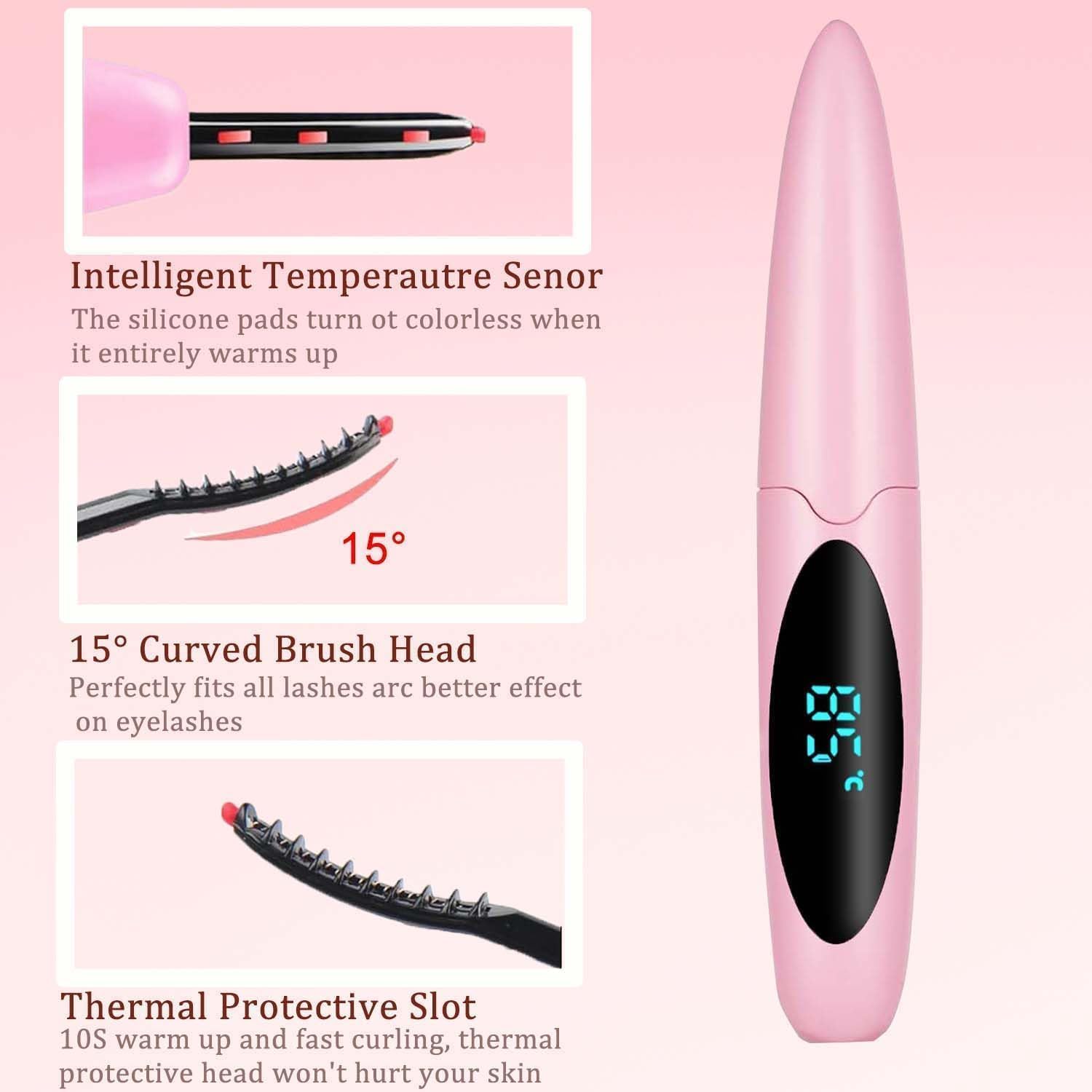 USB Rechargeable Heated Electric Eyelash Curler with LED Display and 3 Temperature Modes - Image 5