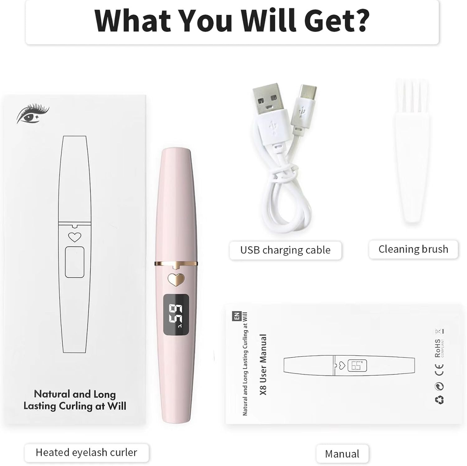Heated Eyelash Curler Accurate Temperature Control Intelligent Power Off 24Hr Makeup Quartz Pink Champagne Gold - Image 8