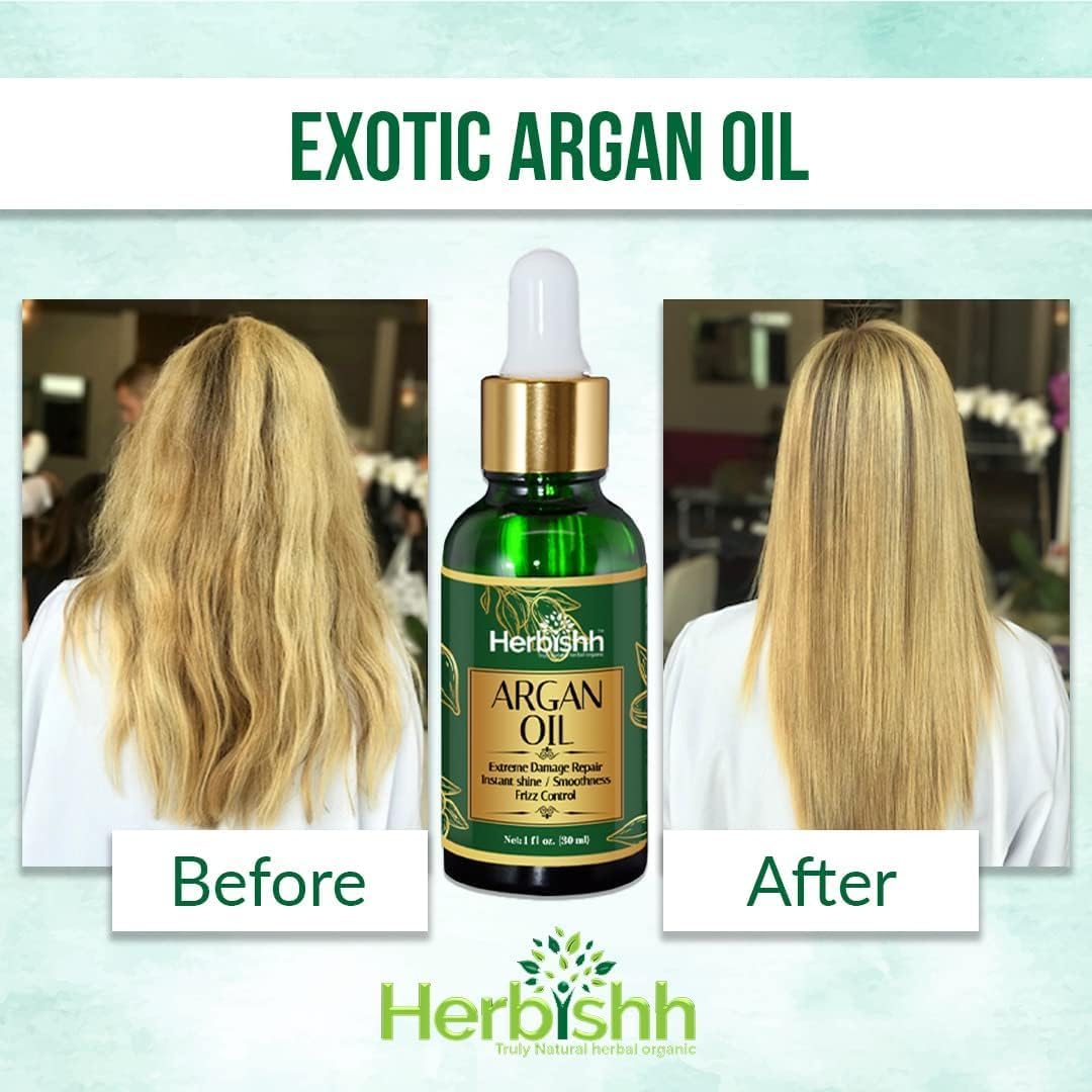 Herbishh 3-In-1 Dark Brown Hair Color Shampoo 500ml with 30ml Argan Oil for Dry Hair - Image 3