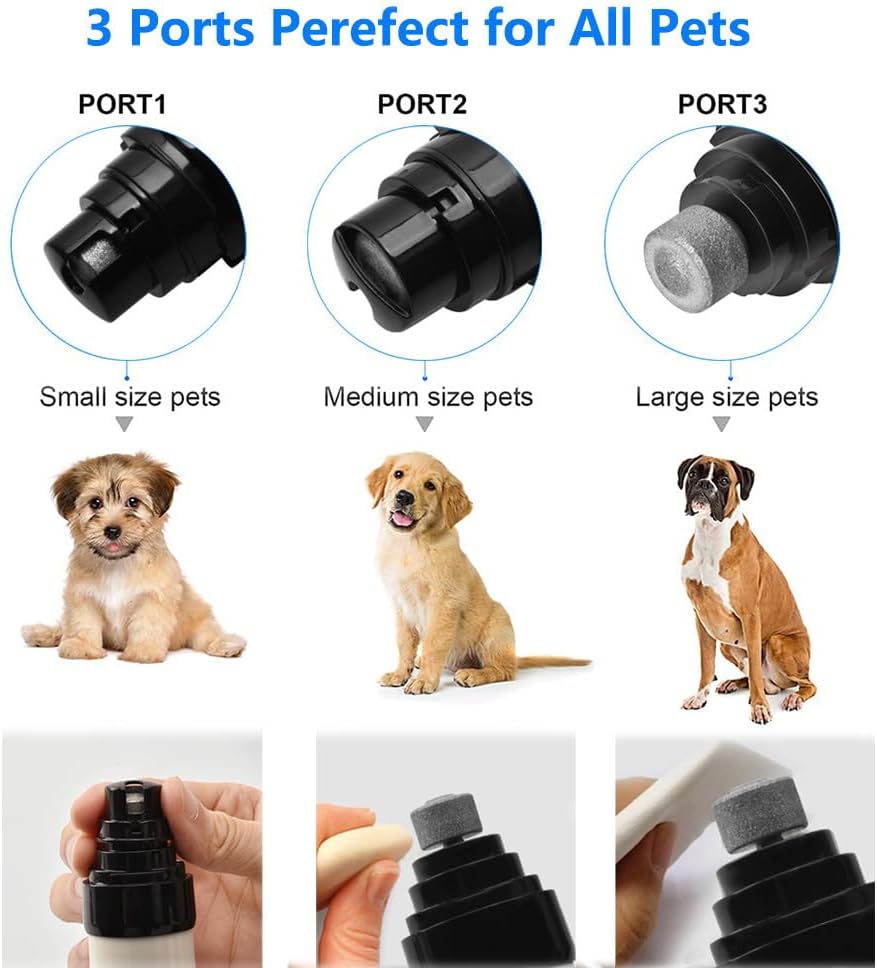 Heusom Silent Groom Pro Rechargeable Dog Nail Grinder, Includes 2 Grinding Heads - Image 5