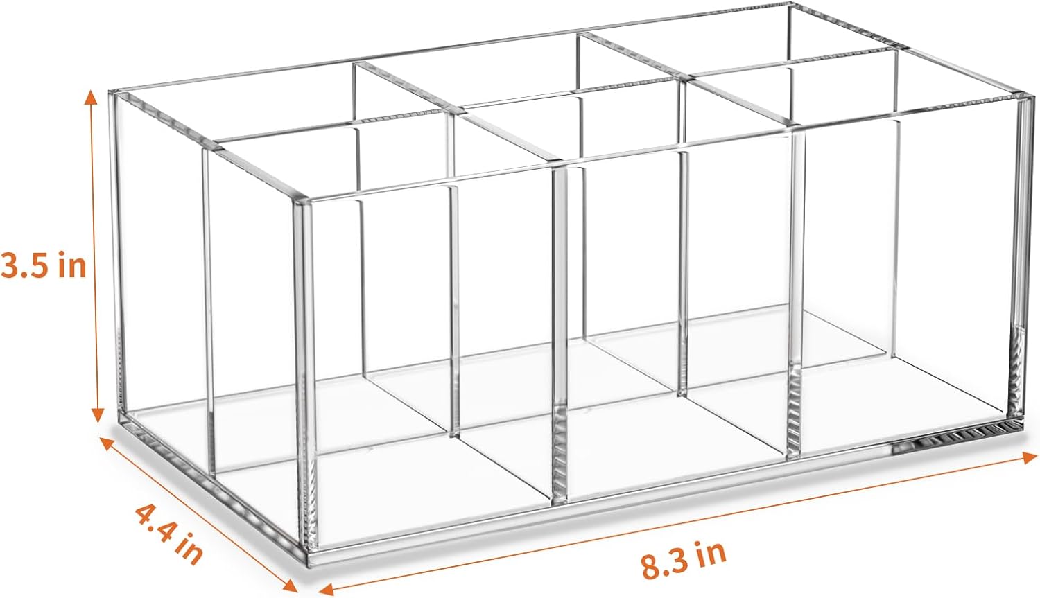 HIIMIEI Clear Acrylic Makeup Brush Holder Organizer with 6 Slots for Vanity Countertop - Image 2