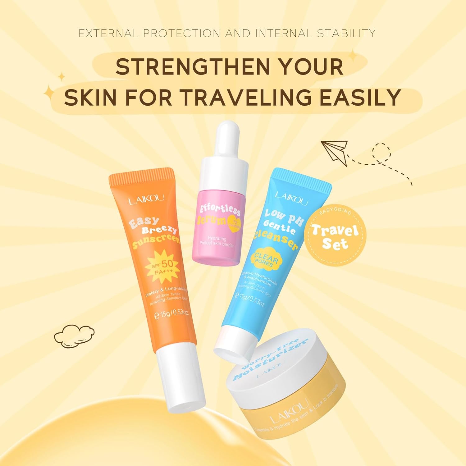 Hydrating Skin Care Travel Kit for Women Teens 4 Mini Essentials Set - Image 2