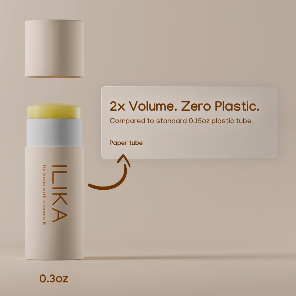 ILIKA Organic Lip Balm 2 Pack, Vegan, Plastic-Free, Ginger Lemon & Almond Cardamom Rose - Image 4
