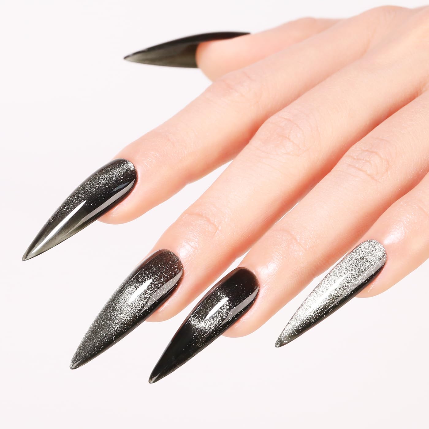 Imtiti 15ML Cat Eye Gel Nail Polish with Black Holographic Glitter and Magnet - Image 5