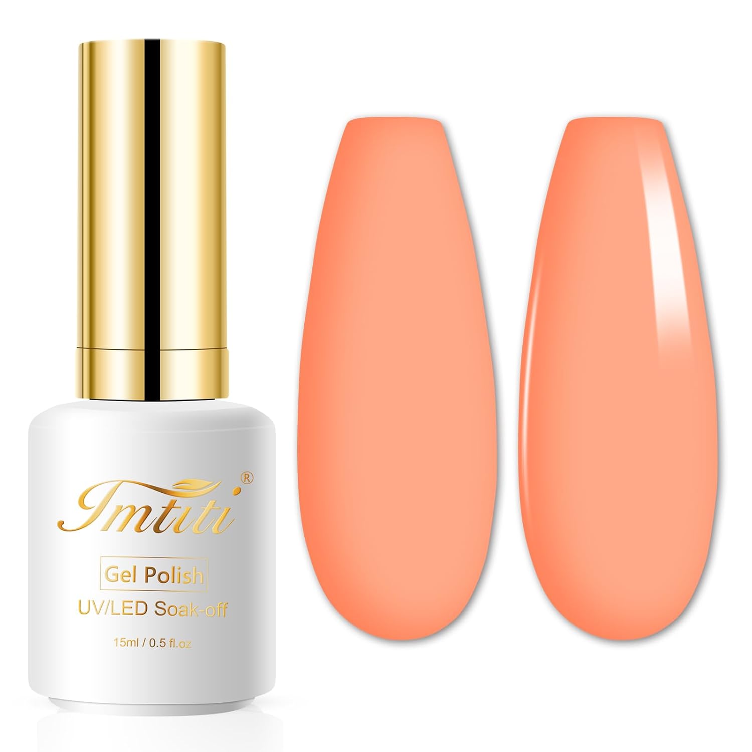 Imtiti 15ml Coral Orange Gel Nail Polish Soak Off LED Nail Art - Image 2