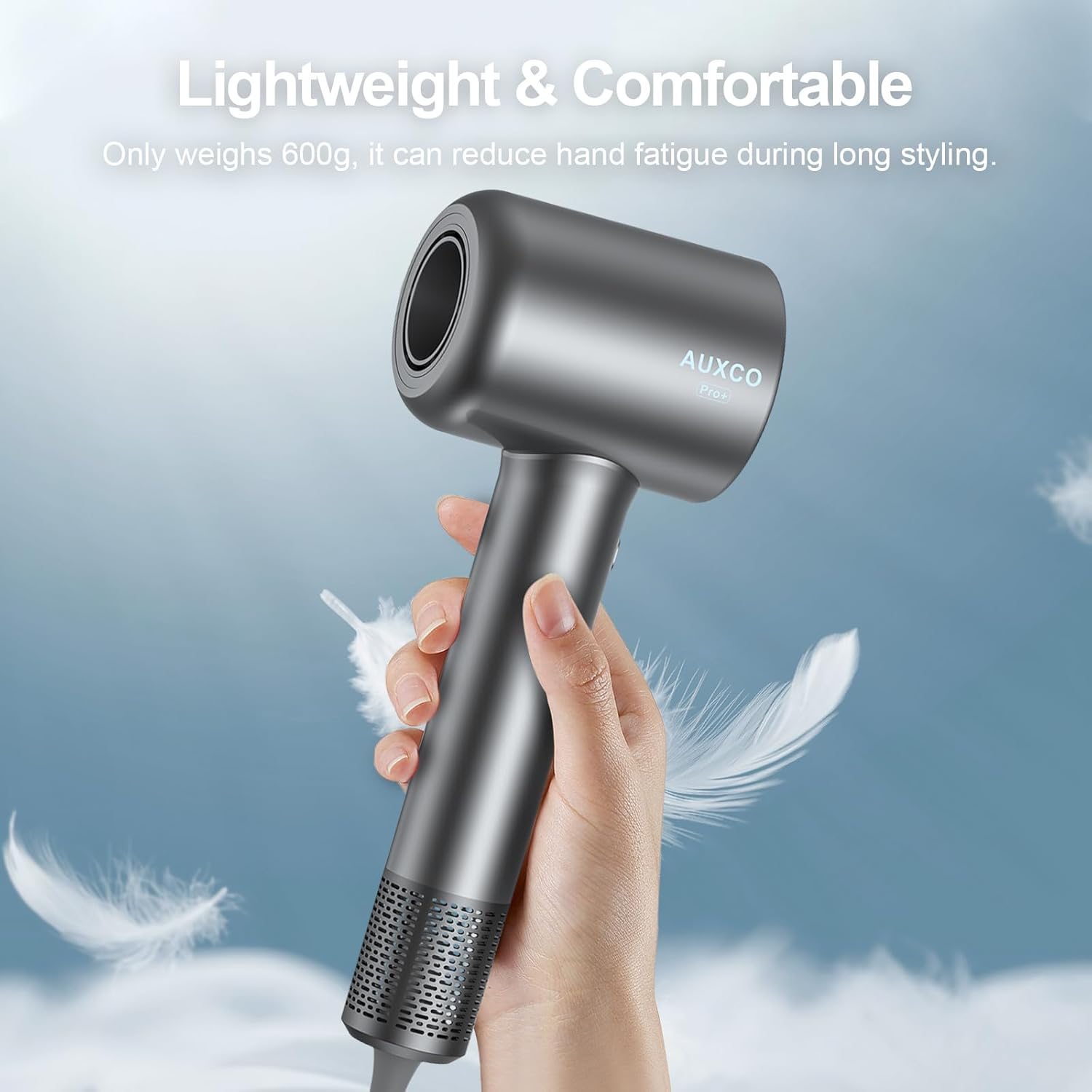 Ionic 1600W Hair Dryer with Diffuser, Brushless Motor, Quiet Operation, 4 Heat Settings, Lightweight - Image 7