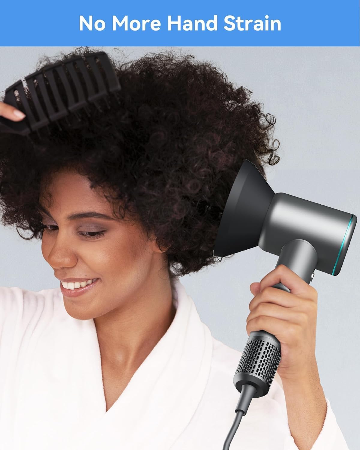 Ionic Hair Dryer 1500W Corded with Diffuser for Curly Hair Low Noise Fast Drying - Image 6