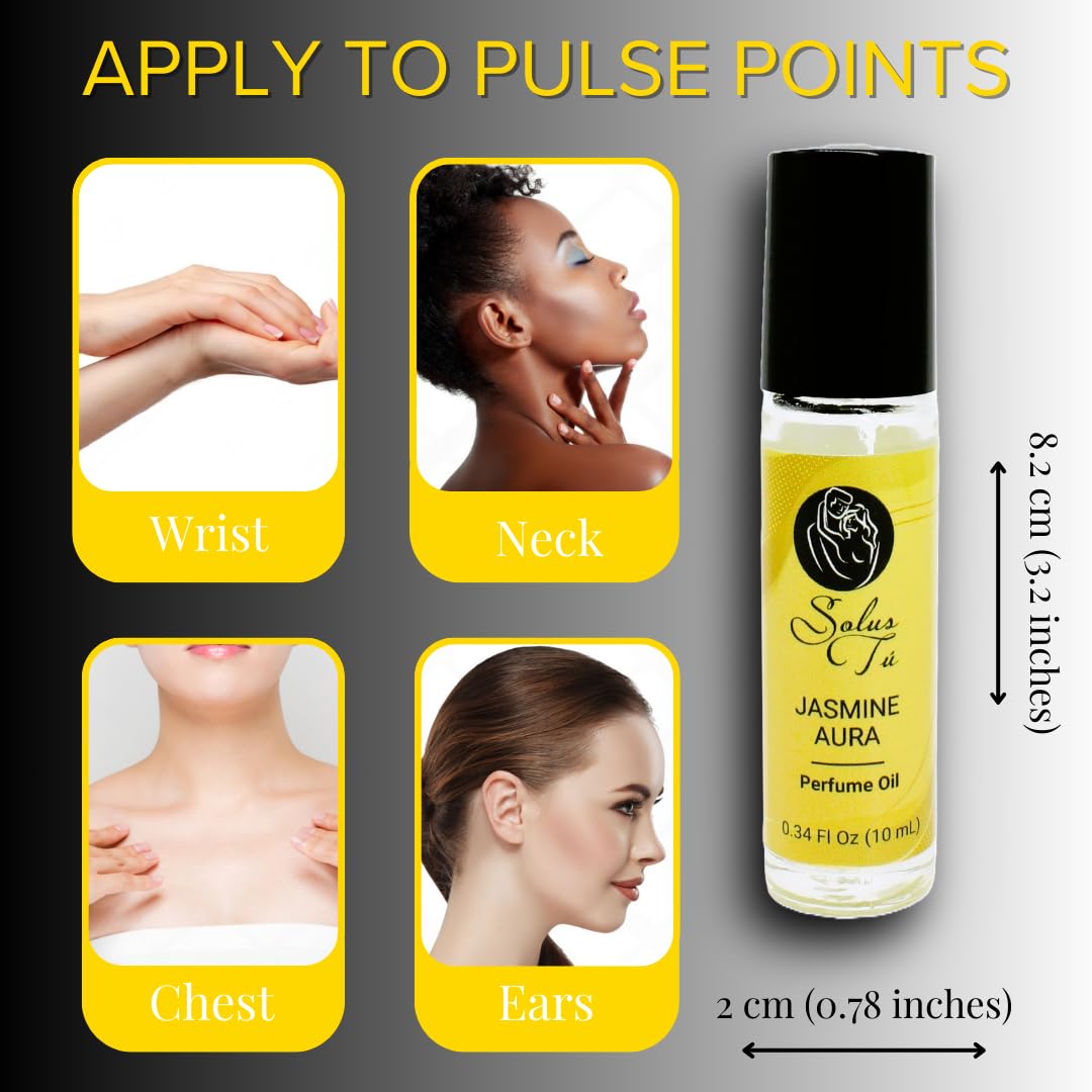 Jasmine Aura Pheromone Perfume Oil Roll-On 0.34 oz Unisex Alcohol-Free Travel Size - Image 4