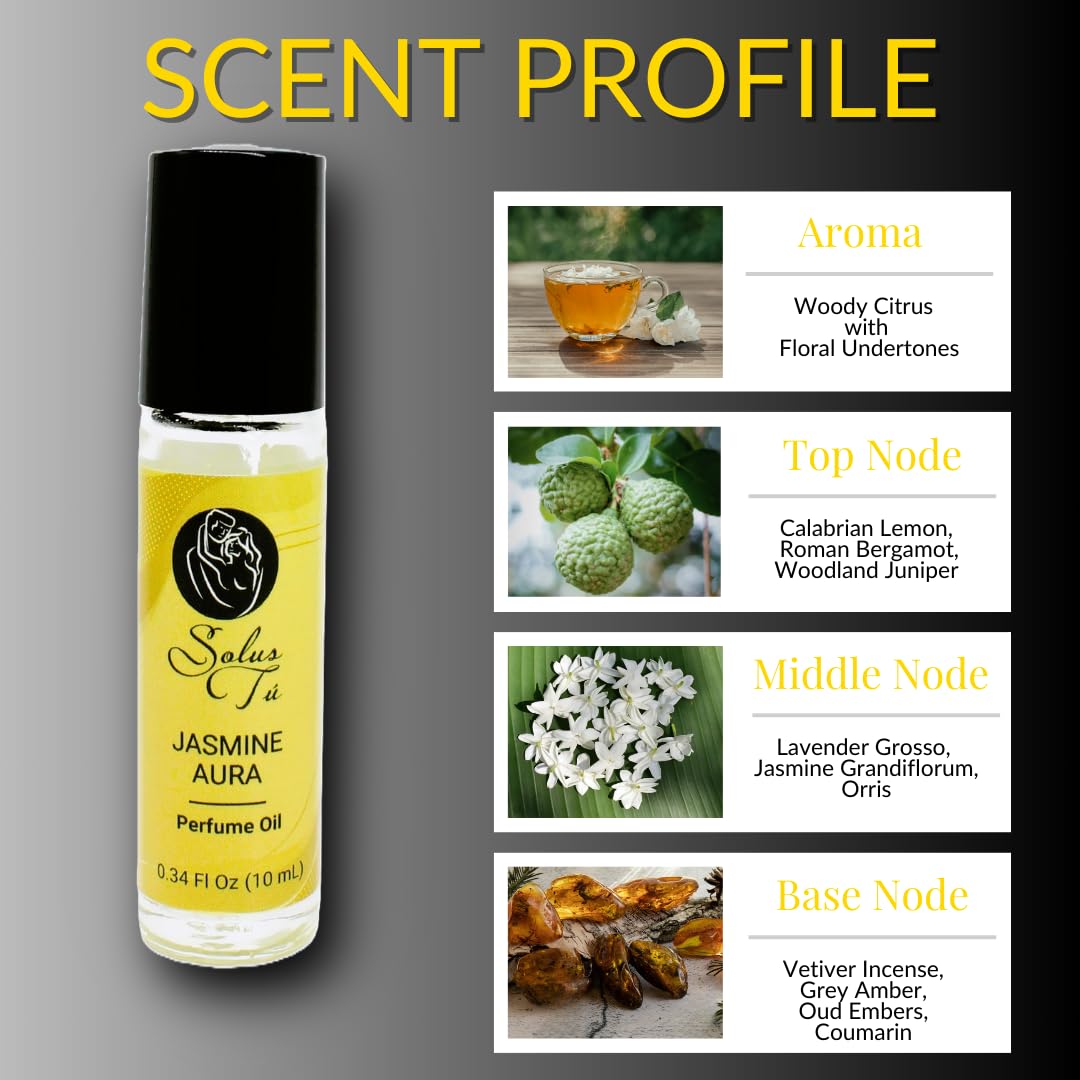 Jasmine Aura Pheromone Perfume Oil Roll-On 0.34 oz Unisex Alcohol-Free Travel Size - Image 3