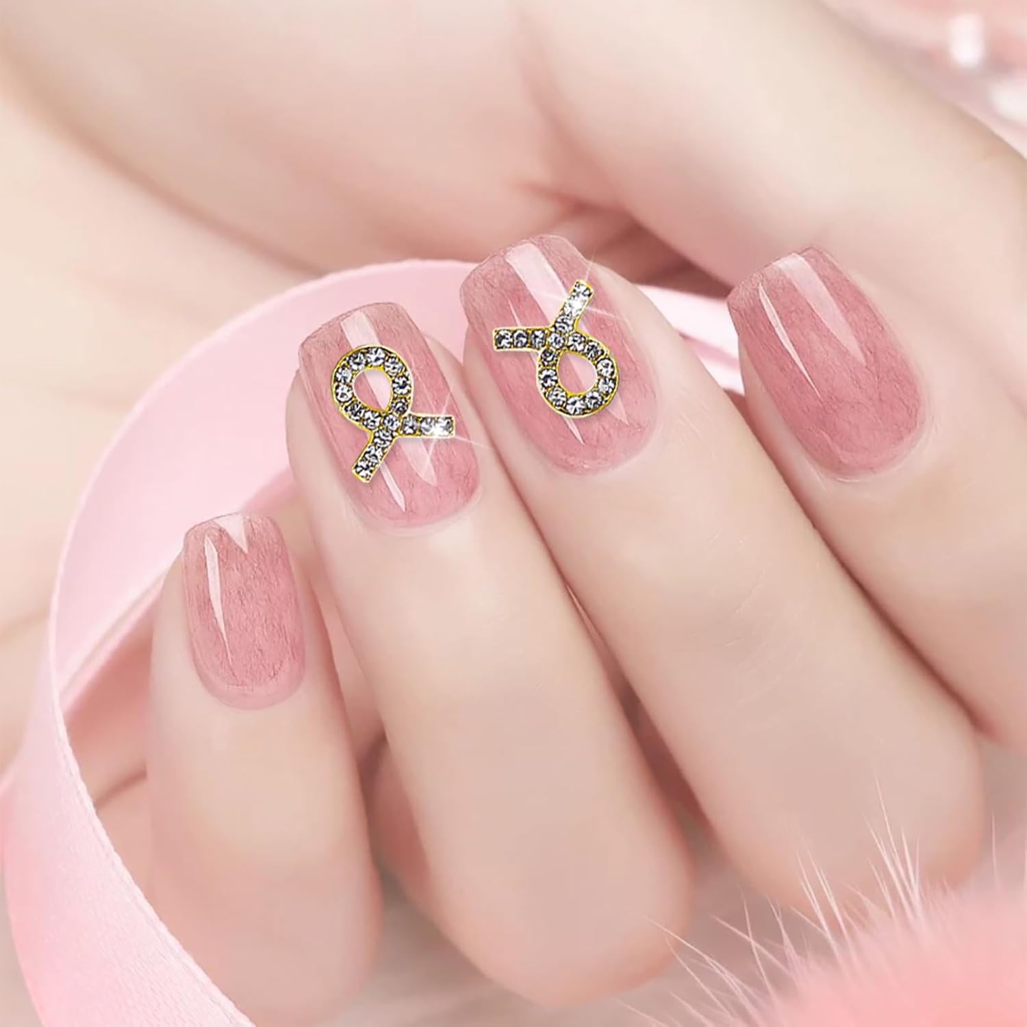 JERCLITY 20pc Gold Alloy Taurus Zodiac Nail Charms with Symbols and Constellation - Image 3