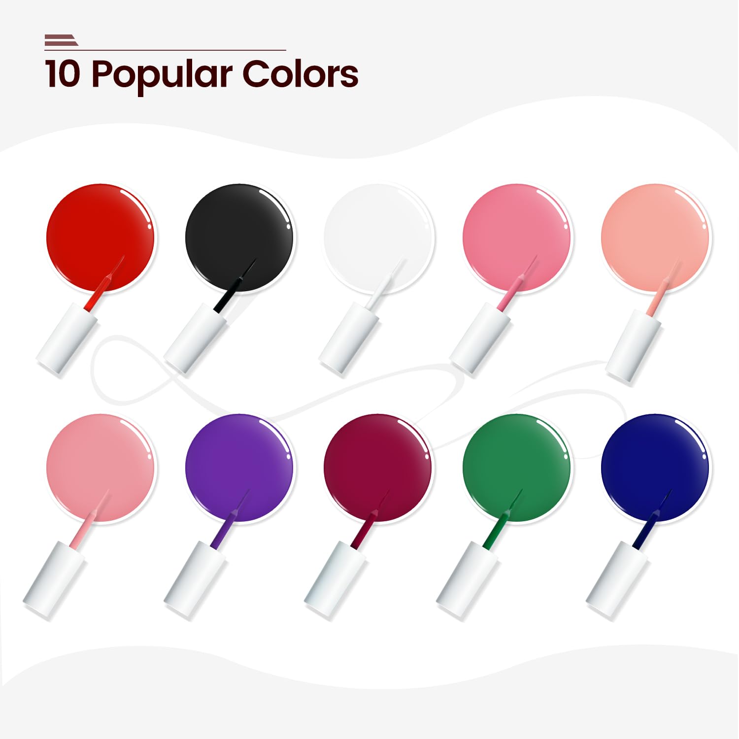 JODSONE 10-Piece Nail Art Gel Liner Set for DIY Home Salon Designs - Image 3