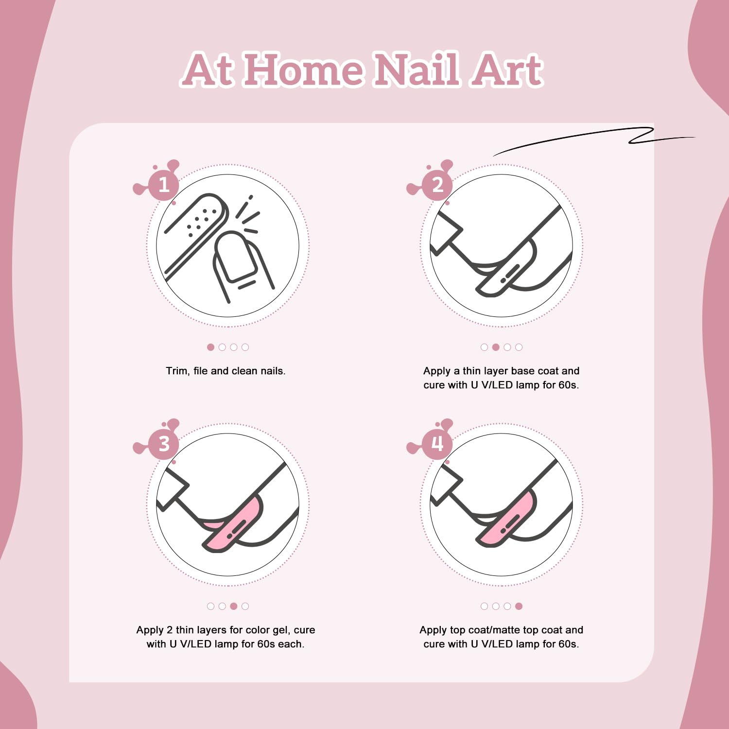JODSONE 16.5ml Dark Pink Gel Nail Polish for Soak Off LED Nail Art Home Use - Image 7