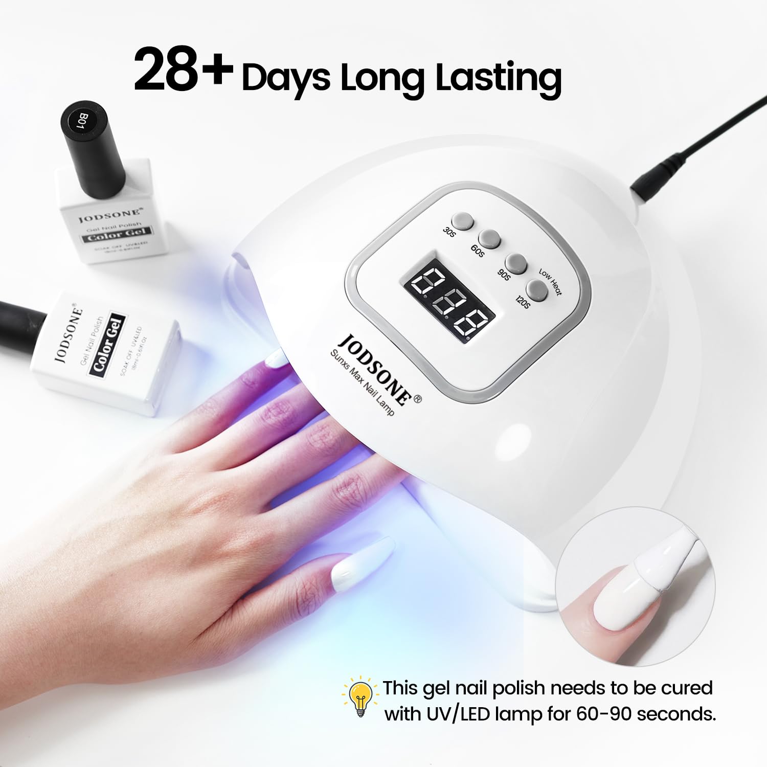 JODSONE 18ml White Soak Off Gel Nail Polish for UV Lamp DIY Art Manicure - Image 2