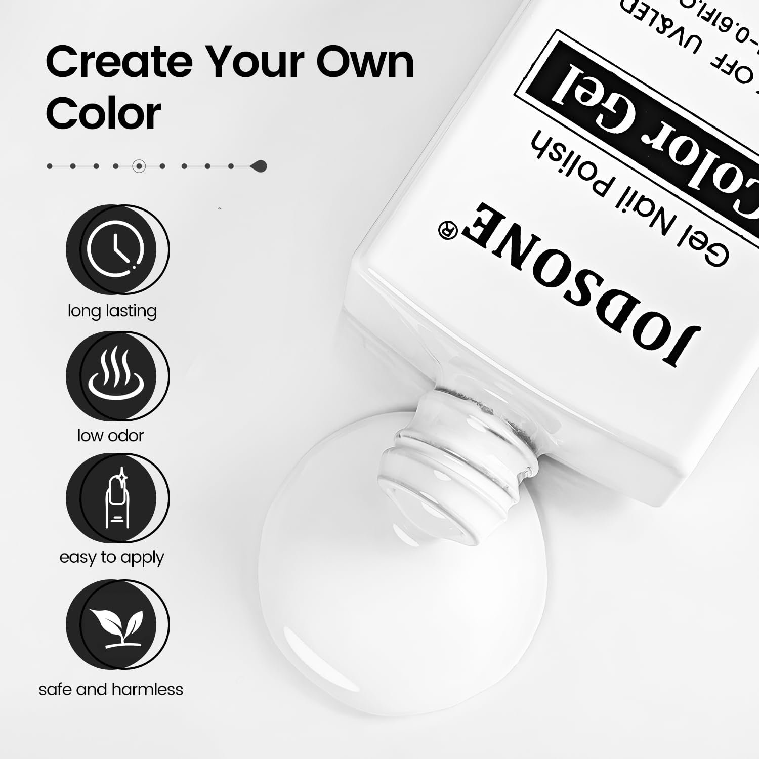 JODSONE 18ml White Soak Off Gel Nail Polish for UV Lamp DIY Art Manicure - Image 3