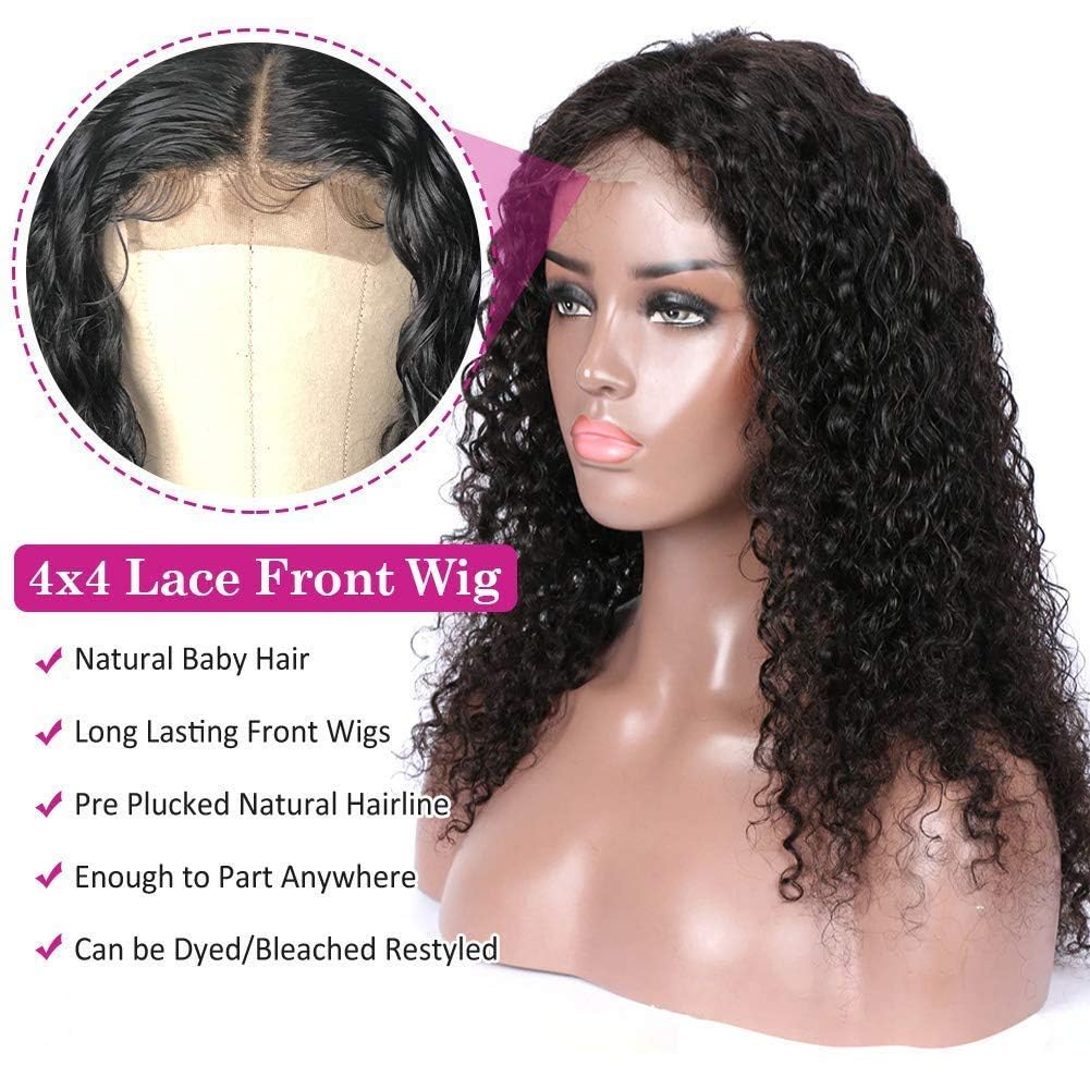 Josblue 4x4 Deep Wave Lace Front Wig 18" Natural Color 180% Density - Image 4