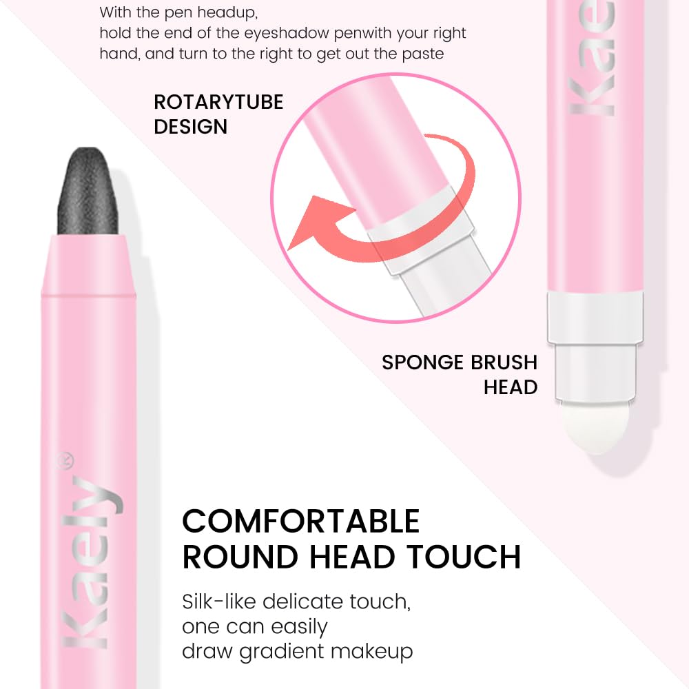 Kaely 2in1 Waterproof Pigmented Cream Eye Shadow Brightener Pencil Stick 03 Pearl Black Shimmer - Image 3